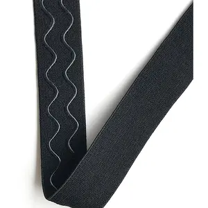 Siyah beyaz naylon Polyester kaymaz silikon elastik bant DIY giysi dikiş pantolon kemer streç bant