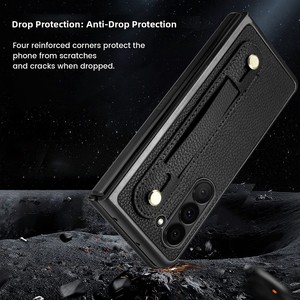 Le nouveau modèle de Huanmin convient au Samsung Z Fold 6, avec une finition électroplaquée de la série Roman et un étui intégré. - Product Image 2