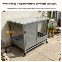 Cage pour chien en fer forgé pour chiens de taille moyenne à grande, niche d'intérieur de luxe avec toilette intégrée, extra-robuste et renforcée