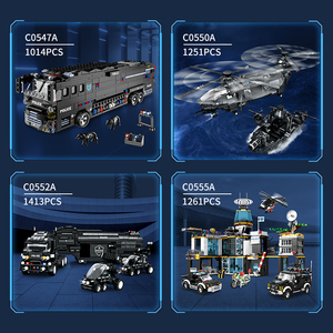 Set di Costruzioni Woma Factory City SWAT: <span class=keywords><strong>Elicottero</strong></span> della Polizia, Auto, Stazione e Mattoncini Militari (C0550) - Product Image 4