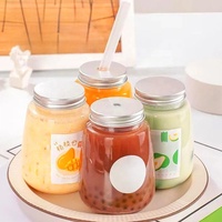 En stock, vente chaude, gobelets en PET transparents réutilisables et jetables de haute qualité, bouteilles en plastique pour boissons à emporter, thé à bulles, jus