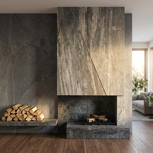 Revêtement mural en pierre ardoise 100% résine extérieure naturelle, épaisseur 1-3mm, translucide, imperméable, ignifuge, finition de surface naturelle moderne - Product Image 3