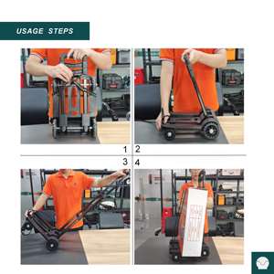High Four-Wheel <b>Foldable</b> Handcart with Telescopic Design 50KG Load Capacity Durable PP+Iron Material Customizable - Product Image 6