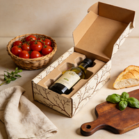 Boîte d'expédition en carton rigide personnalisée pour bouteille d'huile d'olive verte, boîte cadeau de luxe pour huile d'olive avec insert personnalisé pour bouteille