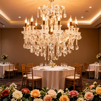 Lustre LED en cristal de luxe sur mesure, durable, pour salle de mariage, fête, hôtel, restaurant, événement, banquet, intérieur, maison