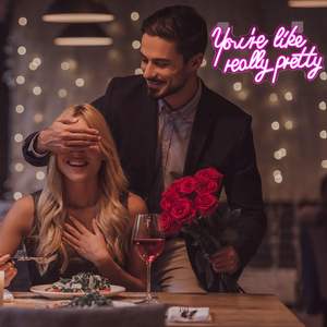 Letrero LED de Neón Rosa 'You Are Like Really Pretty', con Interruptor de Intensidad Regulable, Resistente al Agua IPX3, para Decoración de Pared, Dormitorio, Hogar, Boda, Centro Comercial - Product Image 4