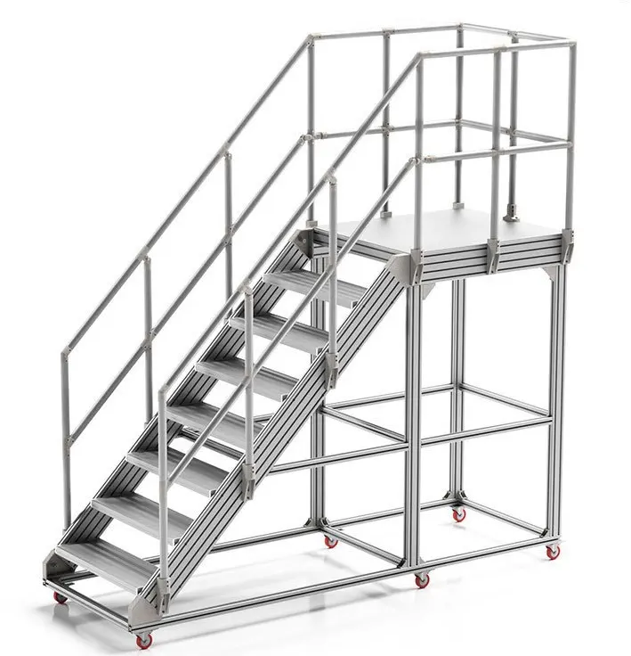 Platform aluminium Platform kerja seluler platform catwalk, tangga tangga langkah Gang, Platform pemeliharaan transfer