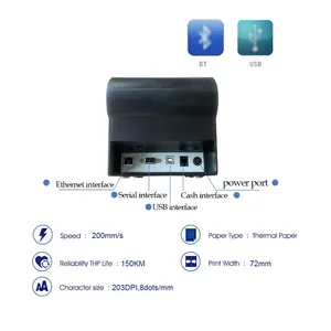 Yazıcı üreticisi USB mavi diş taşınabilir impresora ticketera portatil makbuz termal barkod yazıcı 80mm süpermarket için