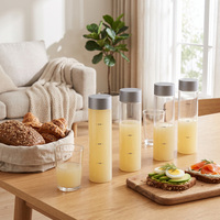 Bouteille de jus en plastique VOSS avec bouchon à vis, plusieurs tailles, conteneur transparent vide pour boissons, 450 ml, logo personnalisé, bouteille d'eau jetable