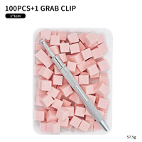 100 pièces/boîte éponge à ongles Gradation colorant Blush ongles petit carré Pat coton saisir stylo ensemble d'outils