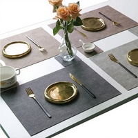 Set de table en cuir marron moderne, résistant à l'huile et écologique, pour une décoration élégante de la maison