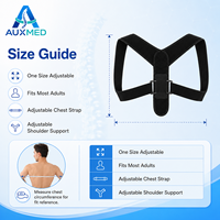 Attelle de soutien dorsale respirante en gros avec tissu élastique et ceinture d'épaule réglable, personnalisable pour adultes