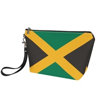 Trousse de Maquillage de Voyage en PU avec Drapeau Personnalisé de la Jamaïque pour les Voyages d'Affaires, l'Organisation de la Coiffeuse à Domicile et l'Inventaire de Marchandises de Détail