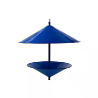 Mangeoire à oiseaux réglable JH-Mech pour extérieur, jardin, cour, résistante à la rouille, en acier au carbone bleu, support de mangeoire à oiseaux de jardin