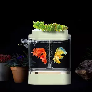 Desgeo Amfibische Vissenkom Pro 1.5L Bloem Vis Teelt Smart Touch Aquarium