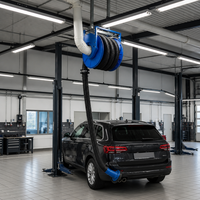 Système d'extraction des gaz d'échappement motorisé pour véhicules avec enrouleurs de tuyaux, extracteur de gaz pour atelier automobile, extracteur de fumée pour parking, équipement de garage
