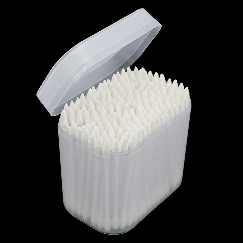 Caja de plástico con soporte para palo de dientes, contenedor de anillo para pendientes, palillo Dental, hisopo de algodón, caja de bastoncillos