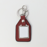 Llavero de cuero sintético rojo estilo marco de fotos, personalizable para sublimación, en blanco, para bolso, colgante, recuerdo, regalo