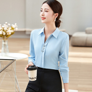 Chemise de travail pour femme de haute qualité, couleur unie, mode bureau, formelle, vente en gros, hôtel, chemise basique -2 - Product Image 5