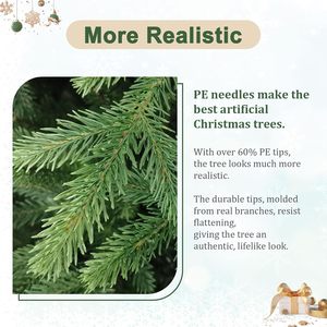 Super Star Hinged Standing PE & PVC <b>Artificial</b> Christmas <b>Tree</b> 5ft-10ft for Home Decoration - Product Image 2