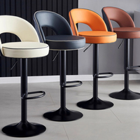 Tabourets de bar en cuir Pu et chaises hautes de restaurant pour chaise de bar pivotante réglable imperméable à l'eau