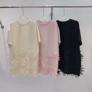 Elegante Abito Lungo <span class=keywords><strong>a</strong></span> T-Shirt con Fiocco in Strass per Signore, Top Casual da Festa - Product Image 4
