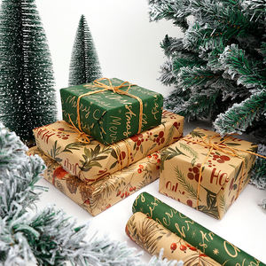 Wholesale 80g <b>Christmas</b> Kraft <b>Paper</b> 43*300cm Gift Luxury Custom Packaging Wrapping <b>Paper</b> Roll - Product Image 6