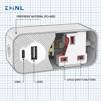 Prise murale intelligente USB Type C UK avec contrôle à distance Wi-Fi et minuterie pour appareils électroménagers