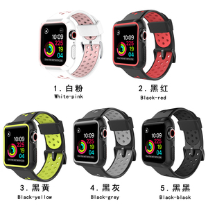 Resistente funda con <span class=keywords><strong>correa</strong></span> de silicona banda deportiva para <span class=keywords><strong>Apple</strong></span> <span class=keywords><strong>Watch</strong></span> <span class=keywords><strong>serie</strong></span> <span class=keywords><strong>5</strong></span>/4/3/2/ 1 - Product Image 6
