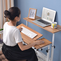 Bureau d'ordinateur portable multifonctionnel réglable YOUJING Home Simple Modern en bois et métal avec support pour ordinateur