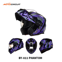 Nouveau casque de moto modulaire ABS PC PP, intégral, blanc et gris