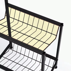 Стеллаж для ящиков с напитками с металлическими сетчатыми полками, для 2 ящиков, малая полка для напитков с регулируемыми ножками - Product Image 3