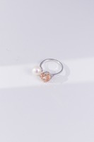 Bague en perle d'eau douce rose blanche