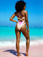Maillot de bain monokini OEM ODM personnalisé, coupe haute, une pièce, échancré, style Miami Caraïbes, vente en gros 2027