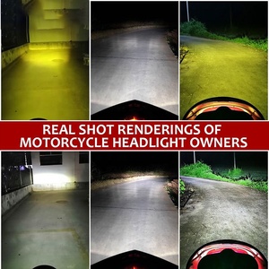 Fabrieksprijs Led Motorfiets Koplamp Lamp <span class=keywords><strong>Dual</strong></span> <span class=keywords><strong>Color</strong></span> 3000K Dimlicht 6500K Grootlicht Projector Lens Knipperende Motor Koplamp - Product Image 5
