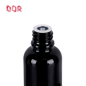 Bouteille en verre en gros pour huile 30ml 50ml Bouteille en verre ronde noire vide pour huile essentielle cosmétique Huile corporelle avec bouchons à vis compte-gouttes - Product Image 4