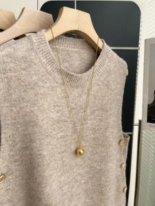 Women Crew Neck Solid Knit Vest <b>Sleeveless</b> Knitted Waistcoat Loose Casual Outer Wear Layering <b>Sweater</b> Tank Top Wholesale - Product Image 5