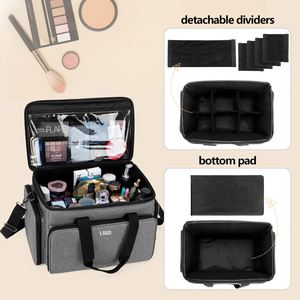 BSCI Factory women's large capacity travel cosmetic bag,<b>makeup</b> <b>case</b> with <b>makeup</b> brushes bag organizer,custom bag logo - Product Image 4