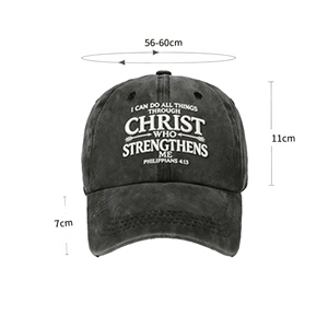 Gorra de Béisbol Bordada con Citas Cristianas de Filipenses 4:13, Estilo Vintage Lavado Multicolor, Ajustable para Uso Diario Informal - Product Image 2
