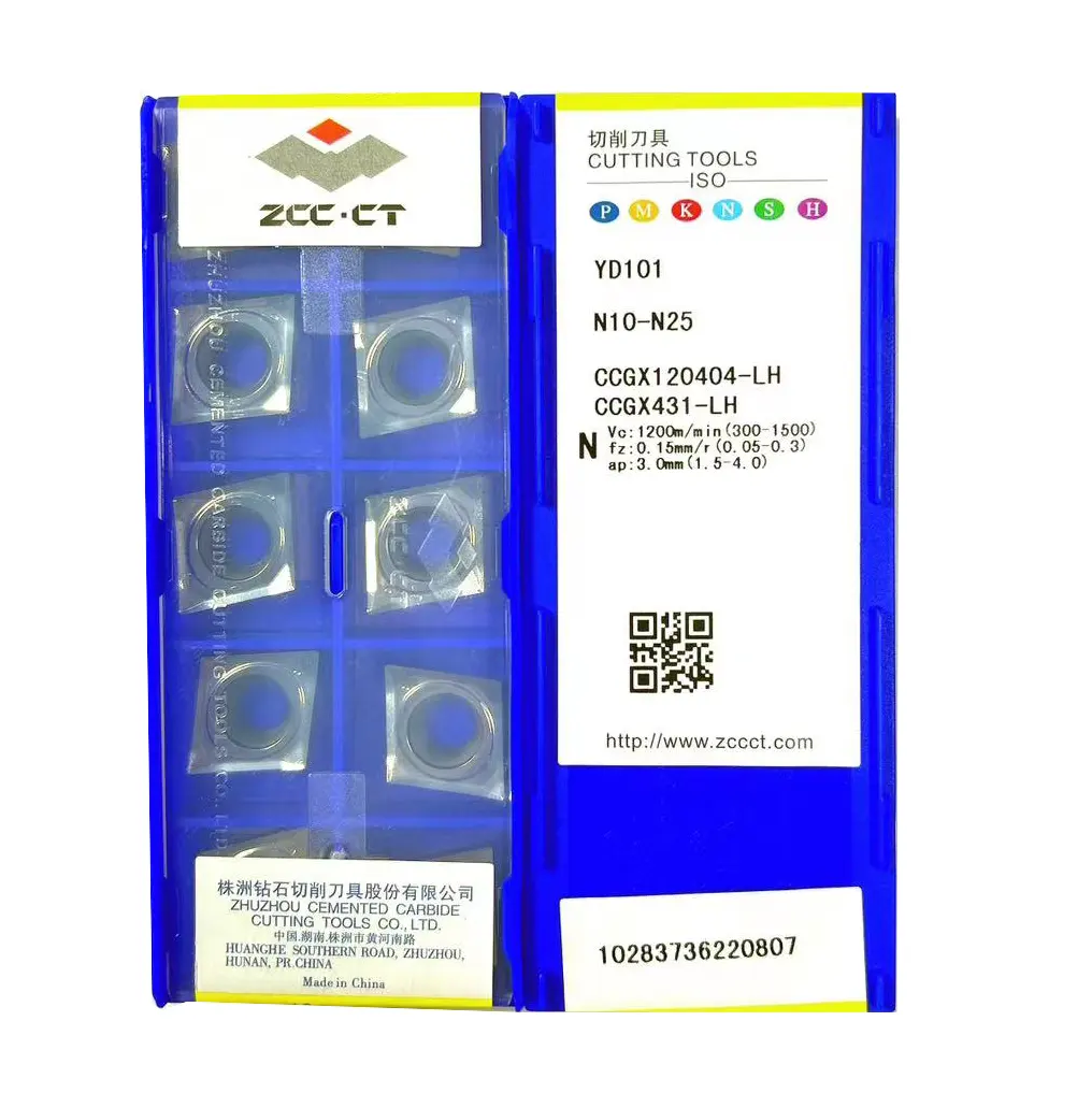 ZCC CCMT YD101 CCGX120404-LH hohe Verschleiß festigkeit Hartmetalle insatz Schneidwerk zeuge für CNC-Drehmaschine Aluminium einsatz
