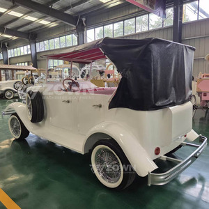 Voiture électrique réplique vintage blanche pour visites touristiques en parc et expériences de loisirs - Product Image 2