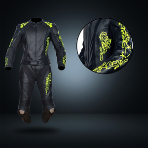 Combinaison de moto en cuir noir pour homme, une pièce, équipement de protection pour la conduite - Product Image 1