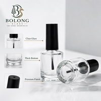 Bouteille de vernis à ongles en verre cylindrique personnalisable avec logo, vente en gros, 100 pièces, 5ml, 10ml, 15ml, avec bouchon à vis, écologique, recyclable, vide