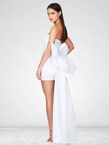 Luxe A-lijn galajurk voor dames, lange mouwen, ademend chiffon, V-hals, natuurlijke taille, elegant, afneembaar, grote maat - Product Image 6