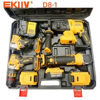 EKIIV High Quality 4AH 5ah 6ah Battery 18v 20v Power Tools Set Combo Kit Cordless Electrician Tools Kit Herramientas