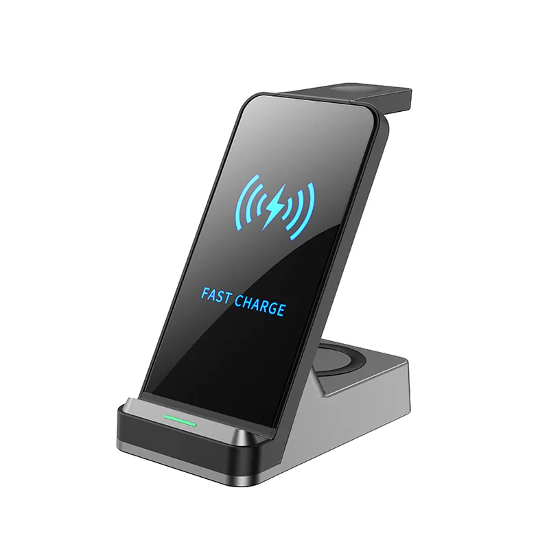 2023 most hot selling 15W 3 in 1 Qi wireless charger for iphone 11 12 watch headset wireless charging stand