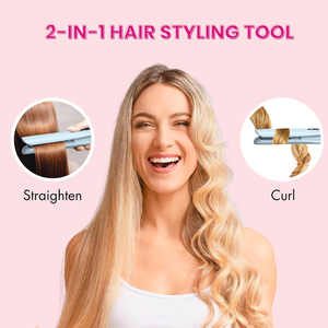 Nieuwe 2-In-1 Draadloze Stijltang En Krultang Draagbare Ionische Met Keramische Verwarmingsplaat Plastic Borstel Aangedreven Door Batterij - Product Image 5