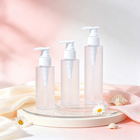 Bouteilles distributrices en plastique PET personnalisables de 100/120/150 ml avec pompe pour savon pour les mains, shampoing et gel douche