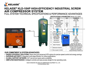 7.5KW 10HP Industrial Screw Air Compressor System with Air Tank and Dryer for <b>Small</b> Factory Use - Product Image 4