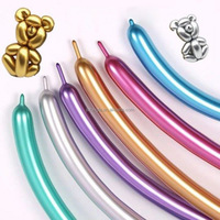 Jouet amical grand géant tricot forme bricolage torsion modélisation Ballon arc-en-ciel métallique Twisty 1.8g Long 260 Chrome ballon